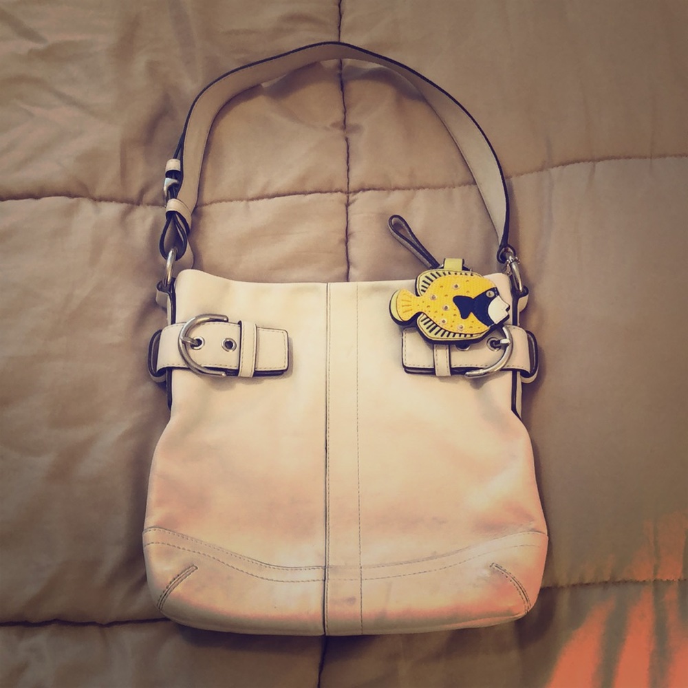 Coach white handbag